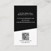 Carte De Visite Black Photo QR Code Vertical (Dos)