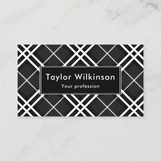 Carte De Visite Black Plaid (Devant)