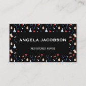 Carte De Visite Black Professional Medical Registered Nurse (Devant)