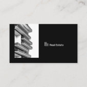 Carte De Visite Black Professional Real Estate Agent Photo QR Code (Devant)