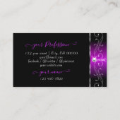 Carte De Visite Black Purple Squigles Sparkling Diamonds Ajouter u (Dos)