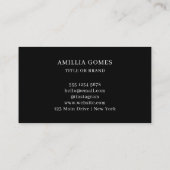 Carte De Visite Black QR Code | Minimal Modern Custom Contact  (Dos)
