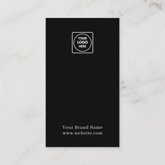 Carte De Visite Black QR | Custom Business Feedback Review Link (Dos)