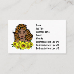 Carte De Visite Black Queen Melanin Sista Sunflower Girl Magic Sis