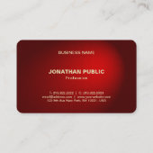 Carte De Visite Black Red Damask Premium Professionnel (Dos)
