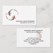 Carte De Visite Black & Red Japanese Koi Fish Artistic (Devant / Derrière)