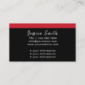 Carte De Visite Black & Red Professionnel Aide à la maison Aide à (Dos)