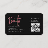 Carte De Visite Black Rose Beauté Professional QR Code Loyauté (Devant)