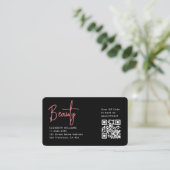 Carte De Visite Black Rose Beauté Professional QR Code Loyauté (Debout devant)