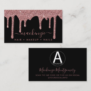 Carte De Visite Black Rose Gold Parties scintillant Drives Busines