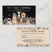 Carte De Visite Black Rustic Pet rappel de rendez-vous Chiens (Devant / Derrière)