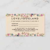 Carte De Visite Black Rustic Pet rappel de rendez-vous Chiens (Dos)