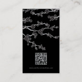 Carte De Visite Black Sakura Cerry Fleurs Fleurs Fleurs Oriental Z (Dos)