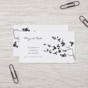 Carte De Visite Black Sakura Cerry Fleurs Fleurs Fleurs Oriental Z