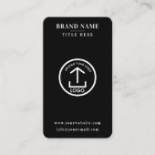 Carte De Visite Black Scannable Digital Contact QR Code Logo (Devant)