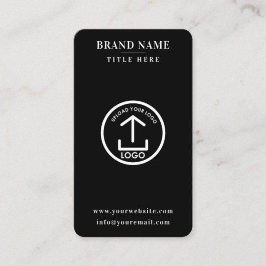 Carte De Visite Black Scannable Digital Contact QR Code Logo (Devant)
