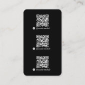 Carte De Visite Black Scannable Digital Contact QR Code Logo (Dos)