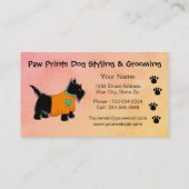 Carte De Visite Black Scottie Terrier Chien Grossissant Jaune (Dos)