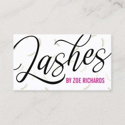 Carte De Visite Black Script & Gold (Devant)