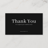 Carte De Visite Black Serif Thank You Card Discount Code Business (Devant)
