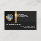 Carte De Visite Black Shades Gold Stripe Global International (Dos)