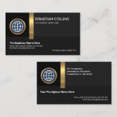 Carte De Visite Black Shades Gold Stripe Global International (Devant / Derrière)