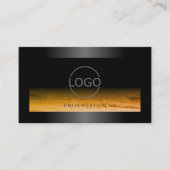 Carte De Visite Black Shimmery Frame Orange Motif et logo de marqu (Devant)