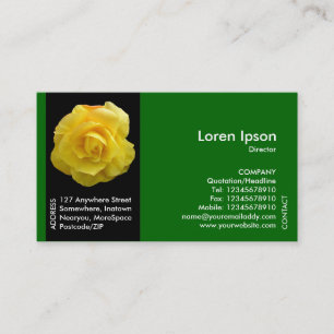 Carte De Visite Black Side Band Flower - Lisianthus jaune - Vert