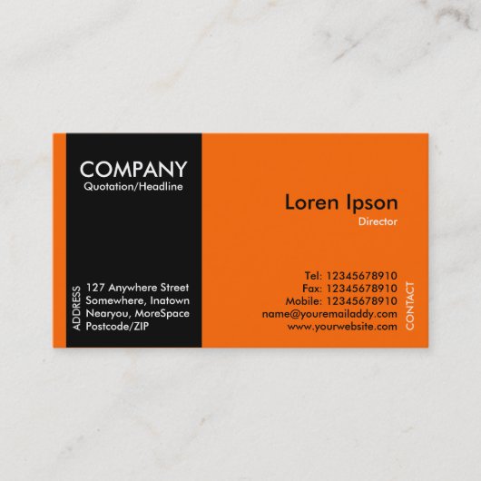 Carte De Visite Black SideBand - Orange (Devant)