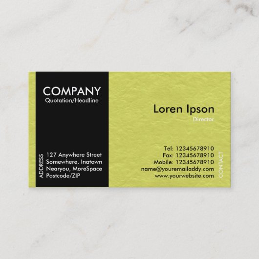 Carte De Visite Black SideBand - Texture de papier jaune (Devant)