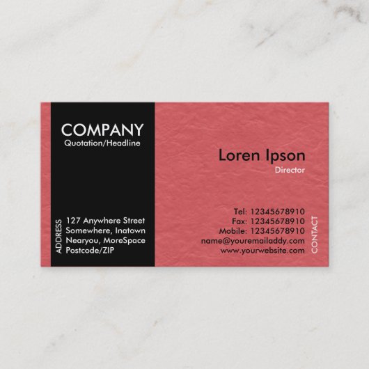 Carte De Visite Black SideBand - Texture de papier rouge (Devant)