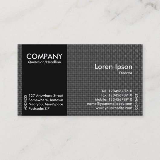 Carte De Visite Black SideBand - Texture de tissu gris (Devant)