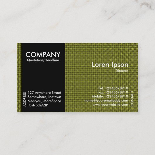 Carte De Visite Black SideBand - Texture de tissu jaune (Devant)