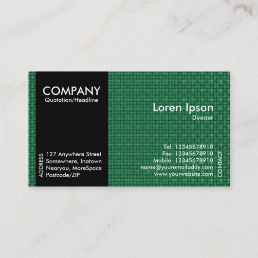 Carte De Visite Black SideBand - Texture de tissu vert (Devant)