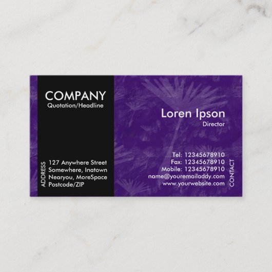 Carte De Visite Black SideBand - Violet Dandylion Shadow Tex (Devant)