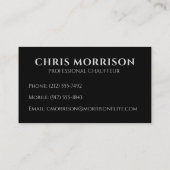 Carte De Visite Black Silver Chauffeur Driver Metallic (Dos)