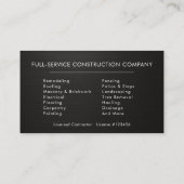 Carte De Visite Black Silver Metallic Building Construction (Dos)