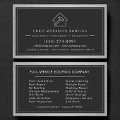 Carte De Visite Black Silver Roofing Roofer Construction Services