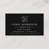 Carte De Visite Black Silver Wood Carpenter Carpentry  (Devant)