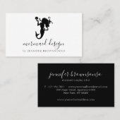 Carte De Visite Black Simple Modern Sophisticated Mermaid (Devant / Derrière)