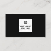 Carte De Visite Black Simple Pastor Photo Église religieuse (Dos)