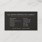 Carte De Visite Black Slate Stone Building Construction (Dos)