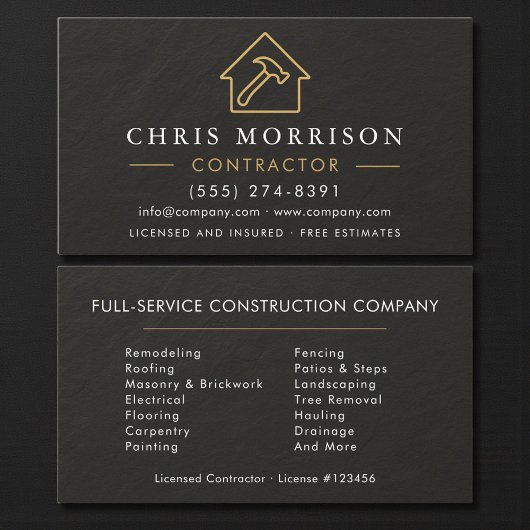 Carte De Visite Black Slate Stone Building Construction