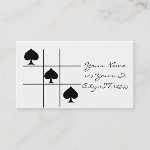 Carte De Visite Black Spades Tac Toe Thunder_Cove