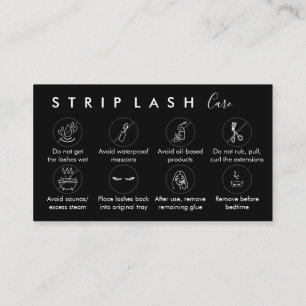 Carte De Visite Black Strip Lash Aftercare