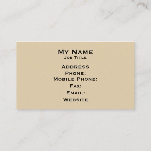 Carte De Visite Black Stripe on an elegant Parchment Design (Dos)