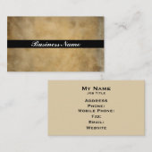 Carte De Visite Black Stripe on an elegant Parchment Design (Devant / Derrière)