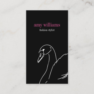 Carte De Visite Black swan beauty style fashion elegant visit card