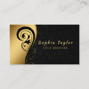 Carte De Visite Black Swirl Et Damask
