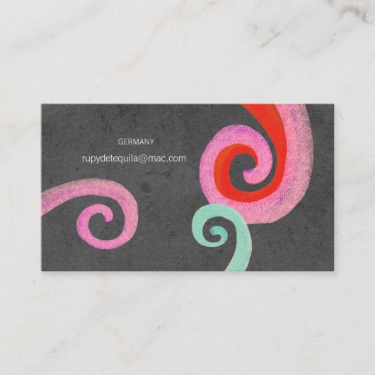 Carte de visite Black Swirls (Devant)